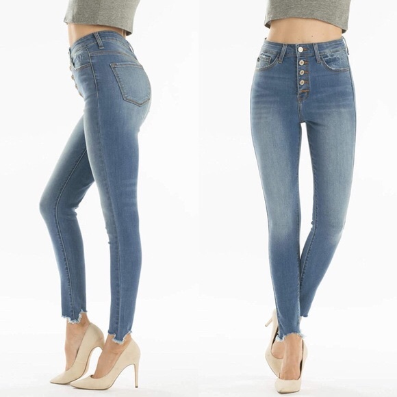 🆕KANCAN RESTOCKED 💥SKINNY JEAN WITH FRAYED HEM - Picture 8 of 9